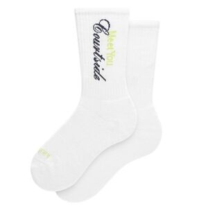 Lululemon Unisex Daily Essential Crew Socks Tennis Club White/Sour Grape L